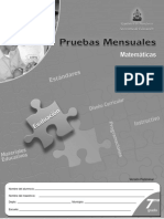 Prueba Formativa Séptimo Matemáticas Honduras