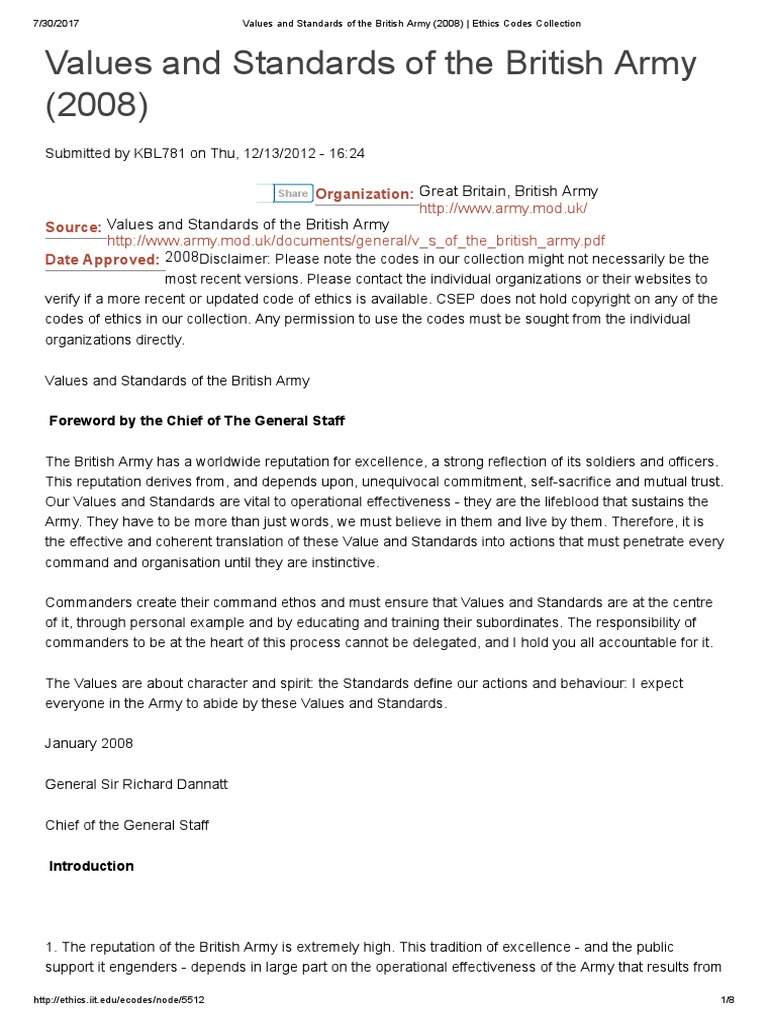 Why are the army values important essay image