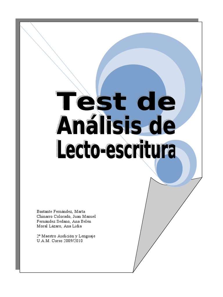 TALE - Test de Analisis de Lecto-Escritura PDF | PDF lectora | Aquisición de