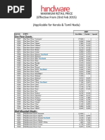 Hindware Sanitarywares Pricelist PDF