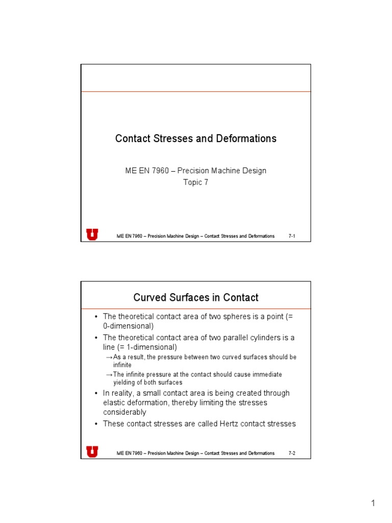 Contact Stresses in Precision Machine Design | PDF | Stress (Mechanics ...