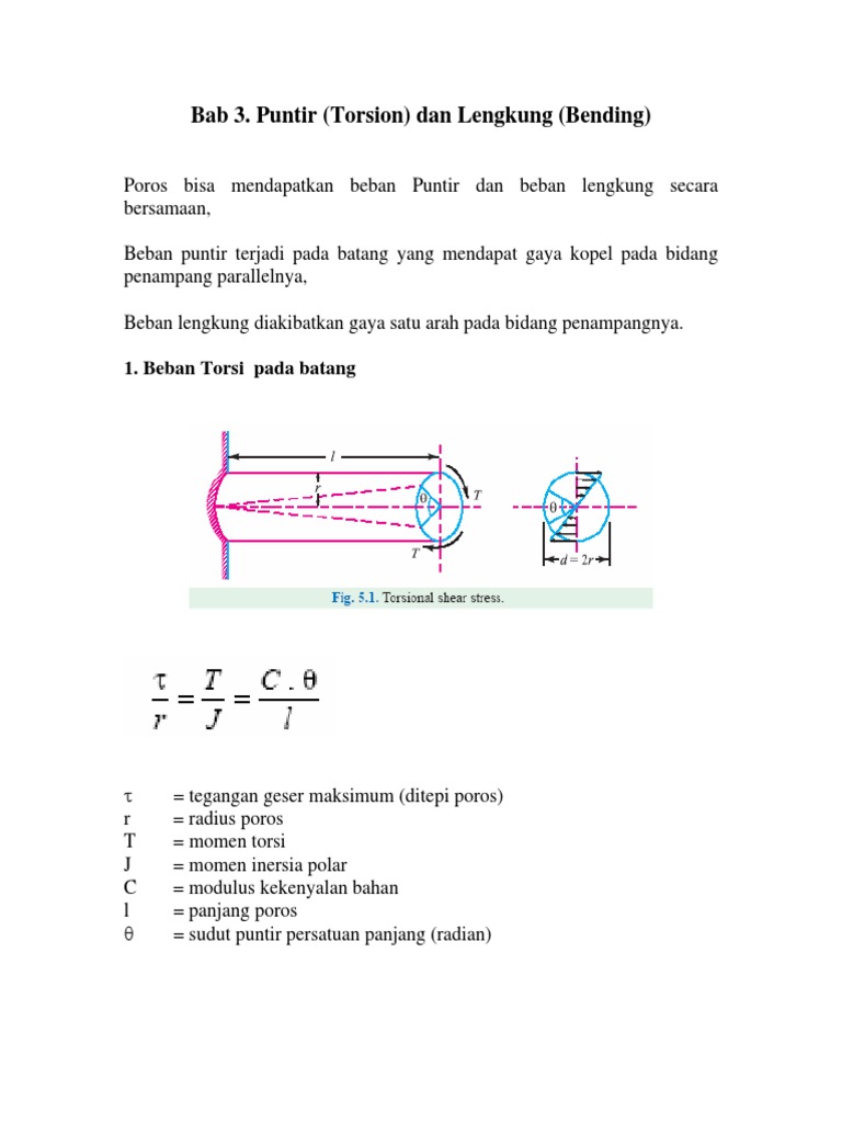 3 Bab 3 Puntir Torsion Dan Lengkung Bending