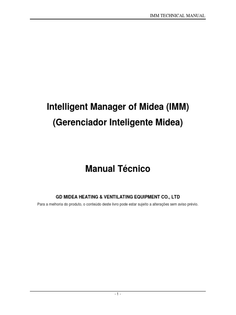 2426c Intelligent Manager of Midea - IMM - Portugues 2016 12 - Rev.02 PDF, PDF, Endereço de IP