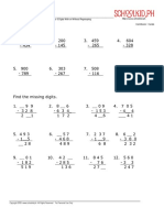 Name:: Topic: Math Computation Drill - Subtraction Up To 3 Digits With or Without Regrouping Contributor: Cands