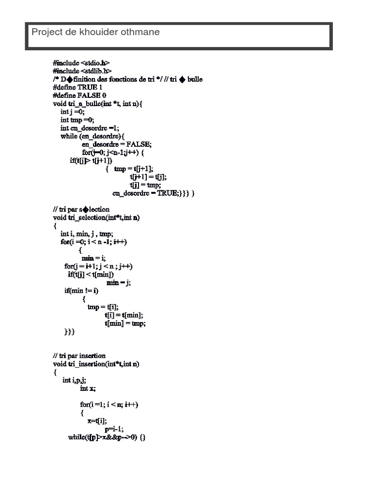 C Program for Sorting Algorithms | PDF | Mathematical Concepts ...