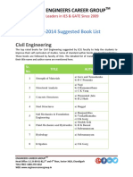 GATE-2014 Suggested Book List: Civil Engineering