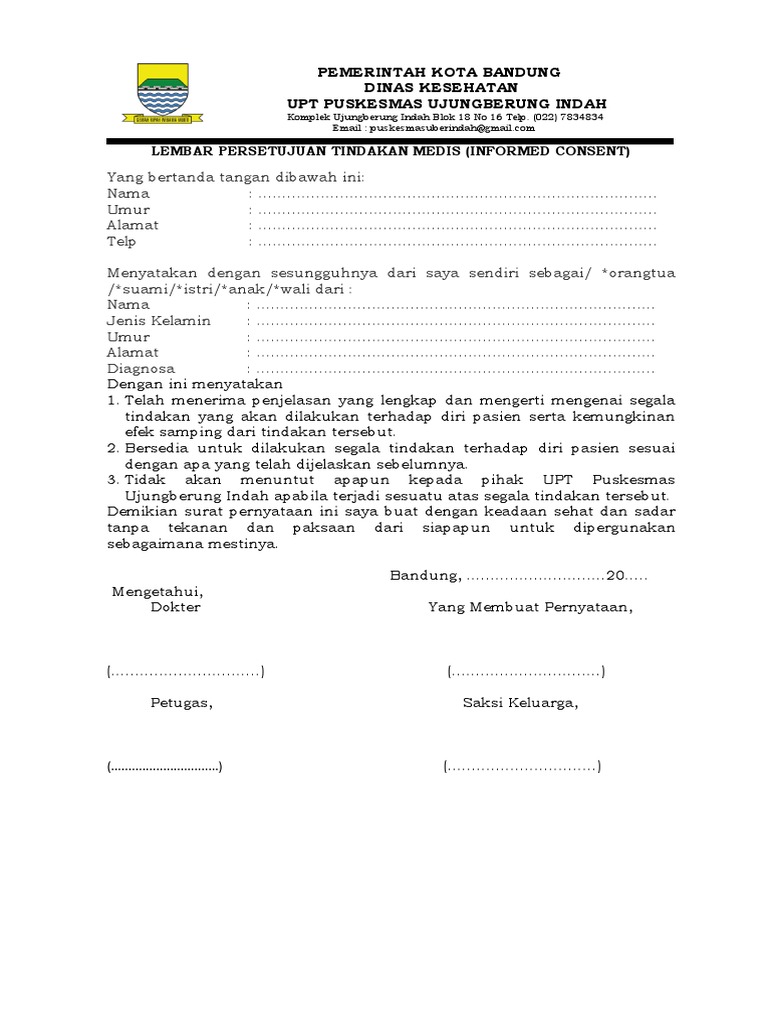 Surat Persetujuan Terinformasi Tindakan Medis