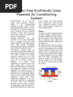 Peltier Effect Based Solar Powered Air Conditioning System