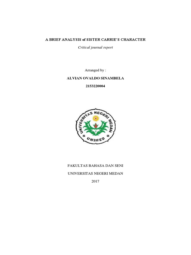Sister Carrie Character Analysis Essay