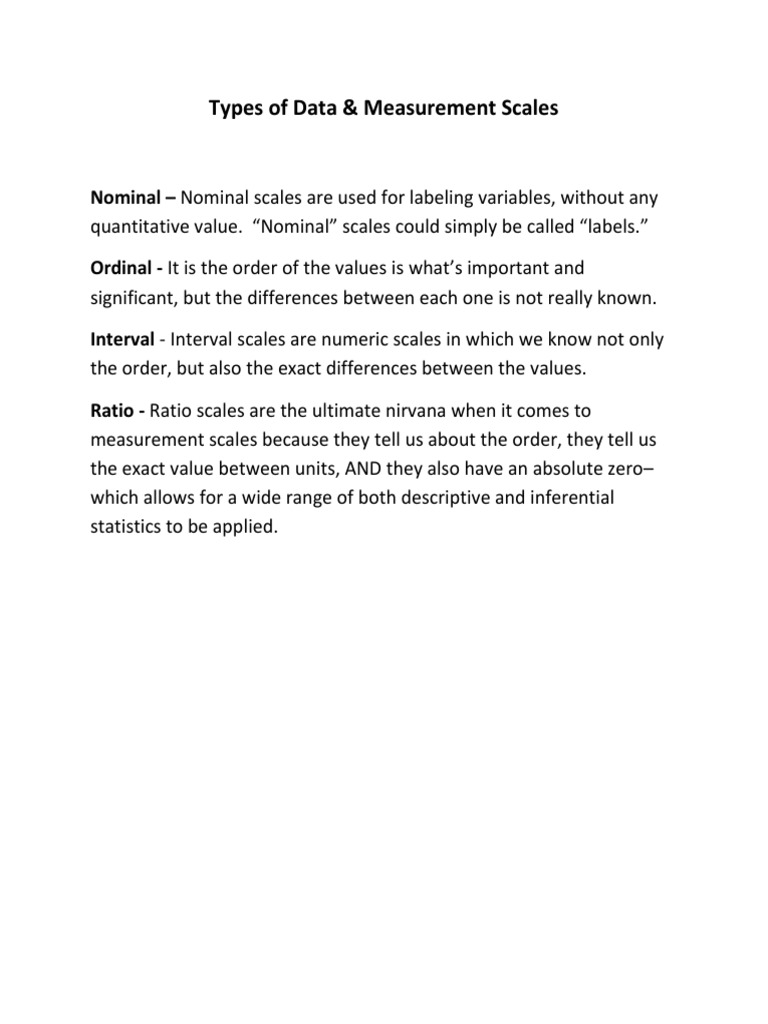 Understanding Measurement Scales | PDF