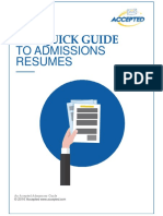 The Quick Guide To Admissions Resumes
