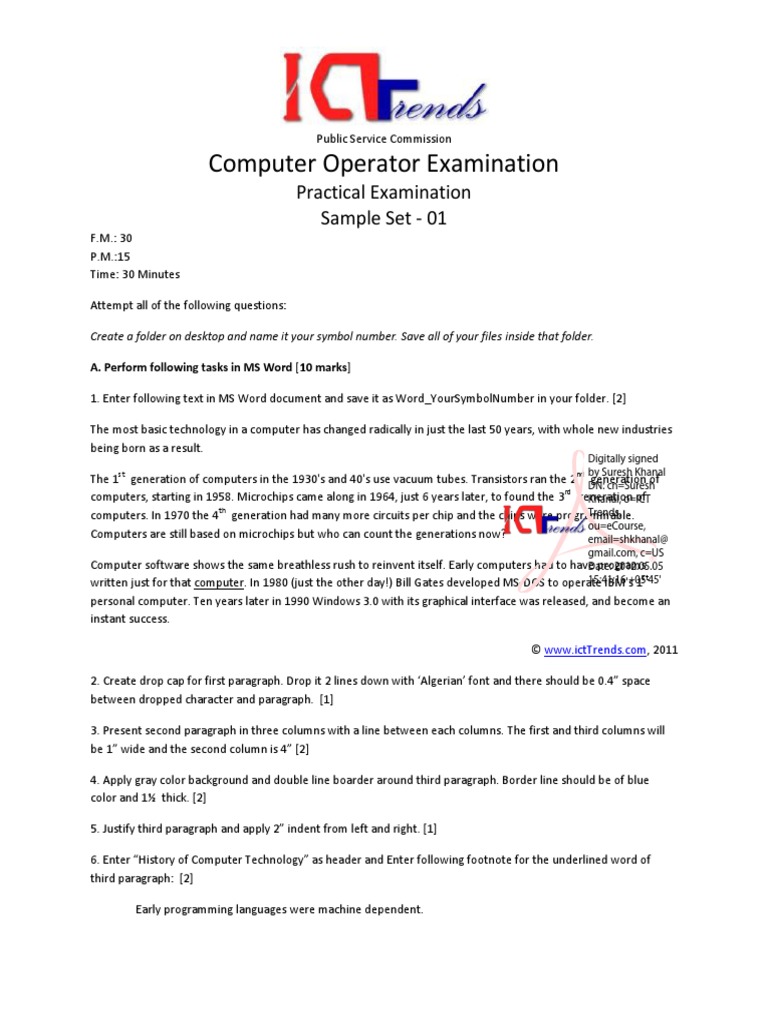 computer practical assignment for class 6