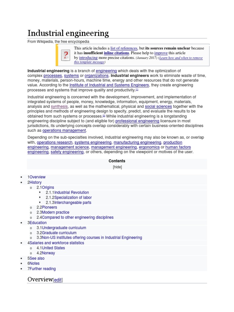 Industrial Engineering | PDF | Industrial Engineering | Science And ...
