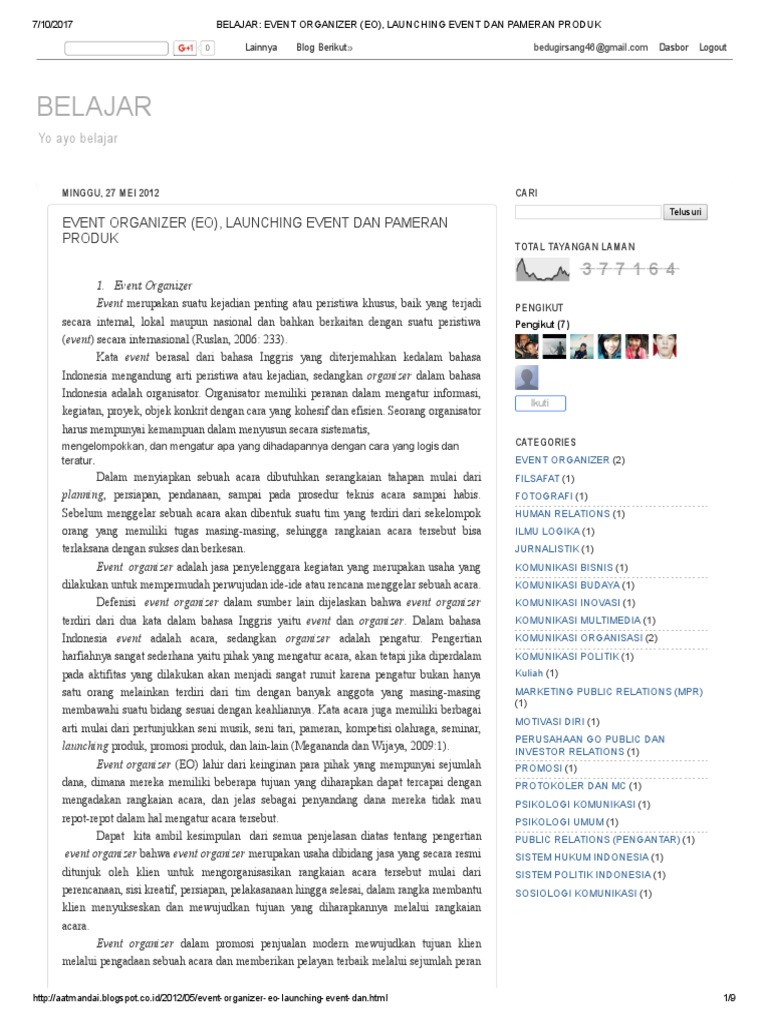 Belajar Event Organizer Eo Launching Event Dan Pameran Produk Pdf