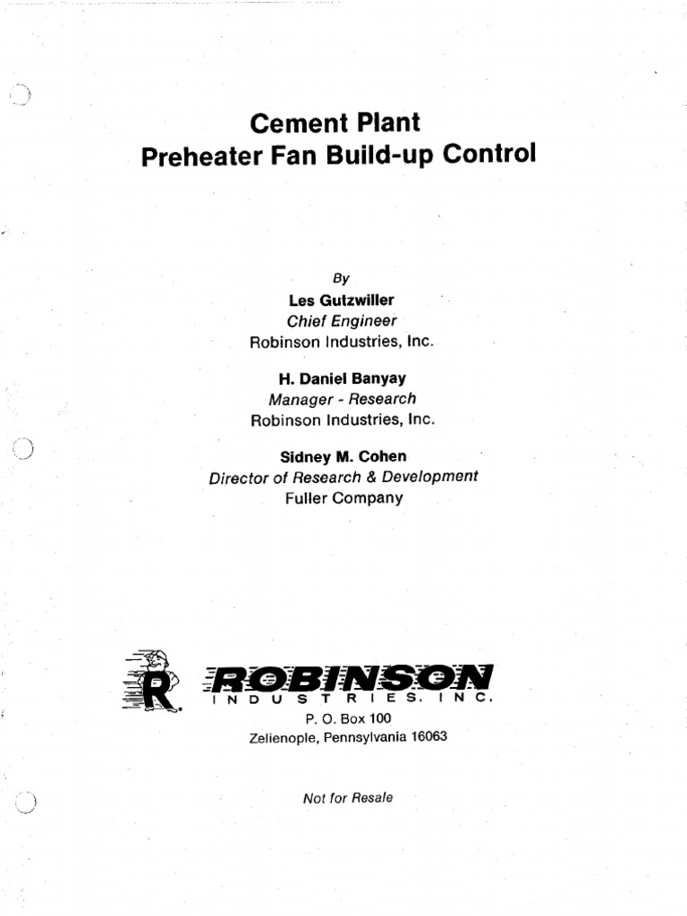 Cement Plant - Preheater Fan PDF | PDF