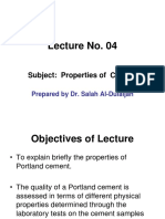 Lecture No. 04: Subject: Properties of Cement