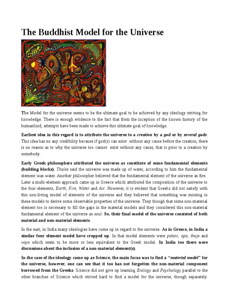 The Buddhist Model for the Universe Universe General Relativity