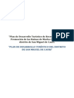Plan de Desarrollo Turístico Del Distrito de San Miguel de Cauri 2017