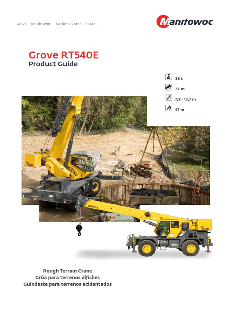 Grove Rt540e PDF | PDF | Bens manufaturados | Tecnologia de veículos