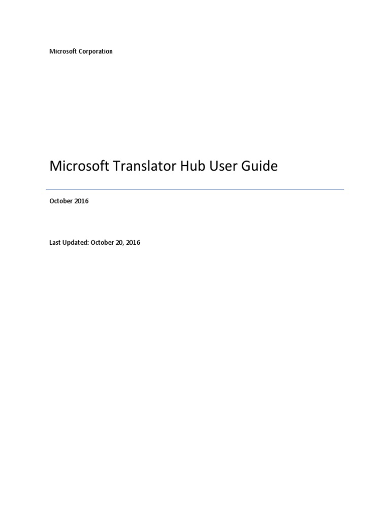 Microsoft Translator Hub User Guide PDF | PDF | Translations | Text File