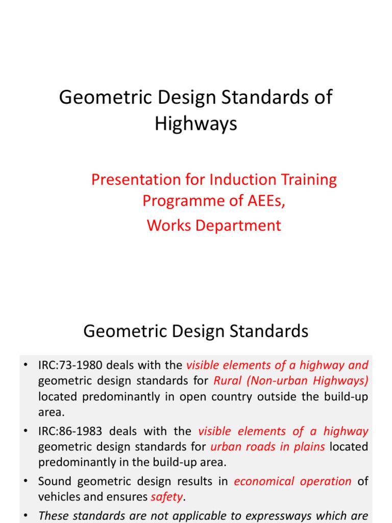Geometric Design Standards for Highways | PDF | Lane | Highway