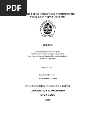 Analisis Faktor Faktor Yang Mempengaruhi Utang Luar Negeri Indonesia