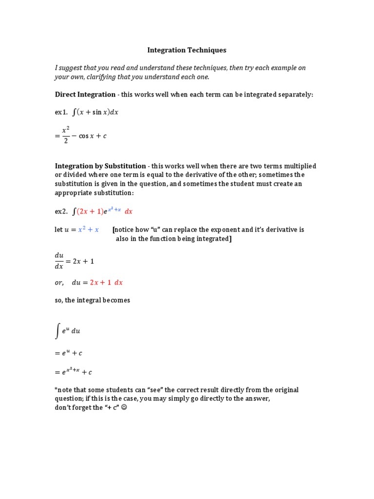 Integration 5 F Techniques | PDF | Trigonometric Functions ...