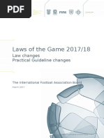 Laws of The Game 2017/18: Law Changes Practical Guideline Changes