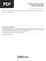 L'idée de progrès et la relativité du savoir humain selon Xénophane