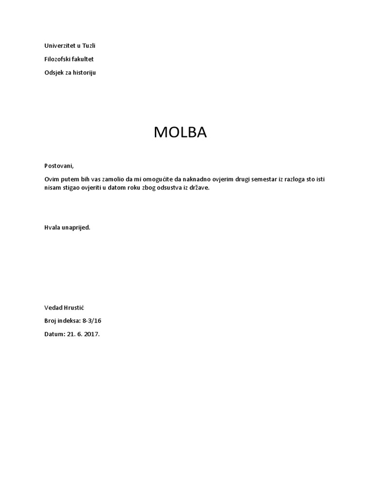 Molba | PDF