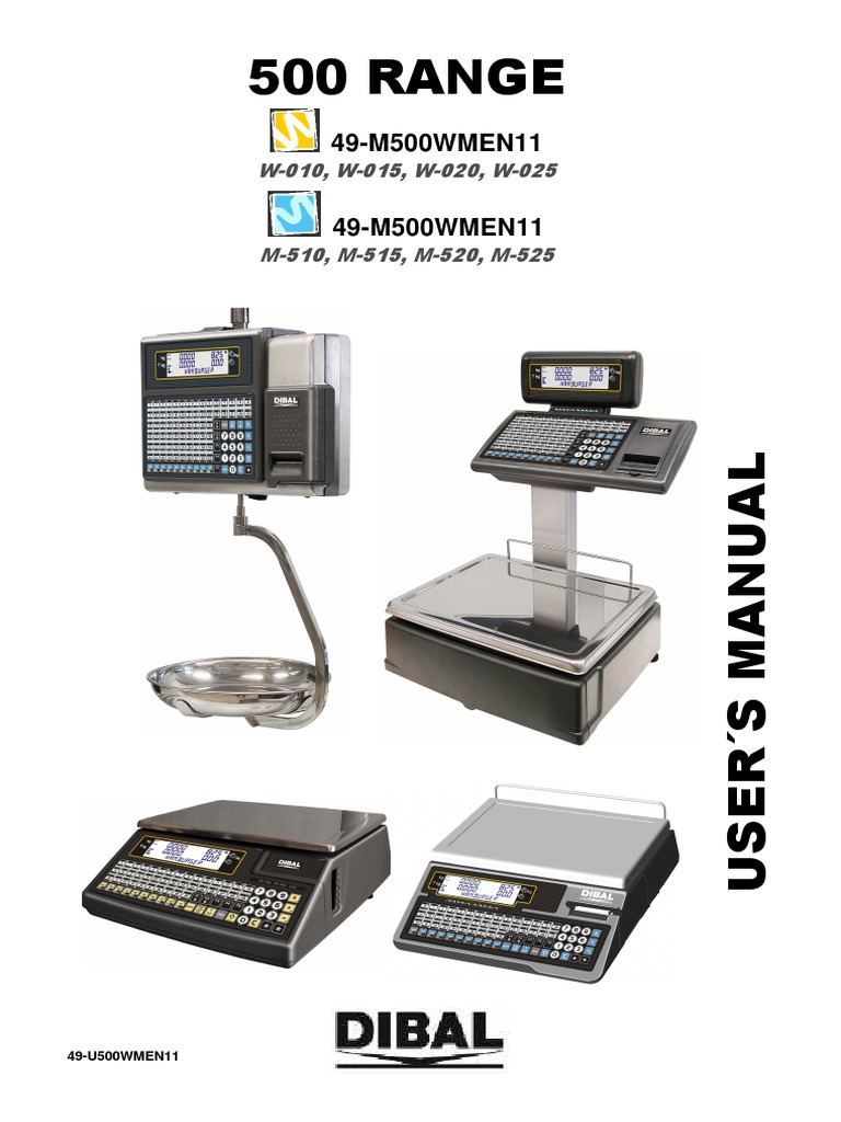 Dibal 500 Series User Manual | PDF | Electrical Connector | Receipt