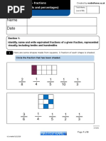 Number Fractions Including Decimals and Percentages Y5 Test2