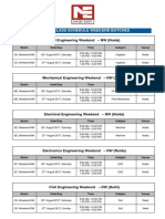 2017 - 18 Class Schedule Weekend Batches: Civil Engineering Weekend - NW (Noida)