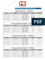 2017 - 18 Class Schedule Weekend Batches: Civil Engineering Weekend - NW (Noida)