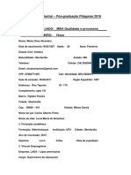 Ficha Cadastral e Lista de Documentos - Pós-Graduação 2016-1