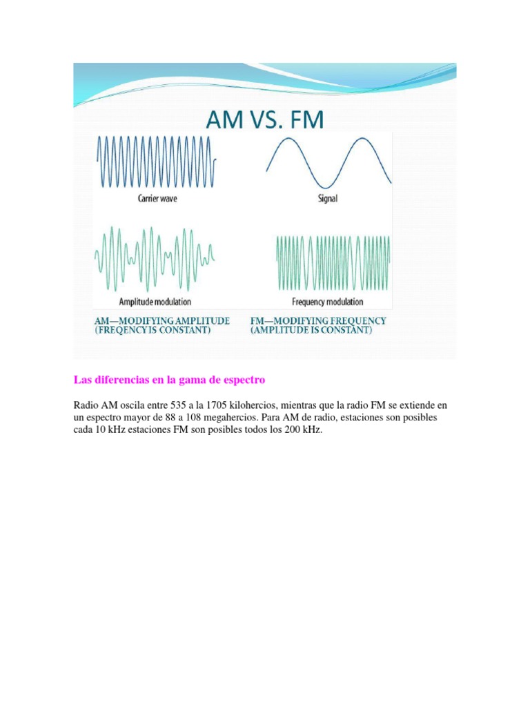 Diferencias entre AM y FM en radio | PDF | Modulación de frecuencia ...