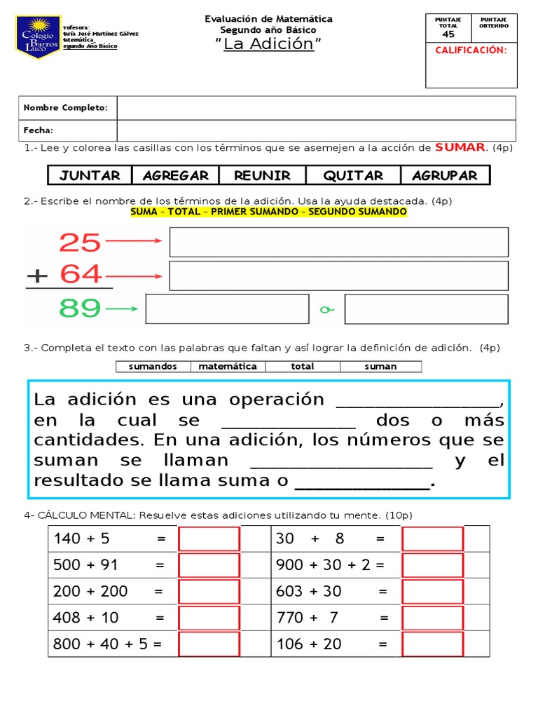 La Adición | PDF | Enseñanza de matemática | Science