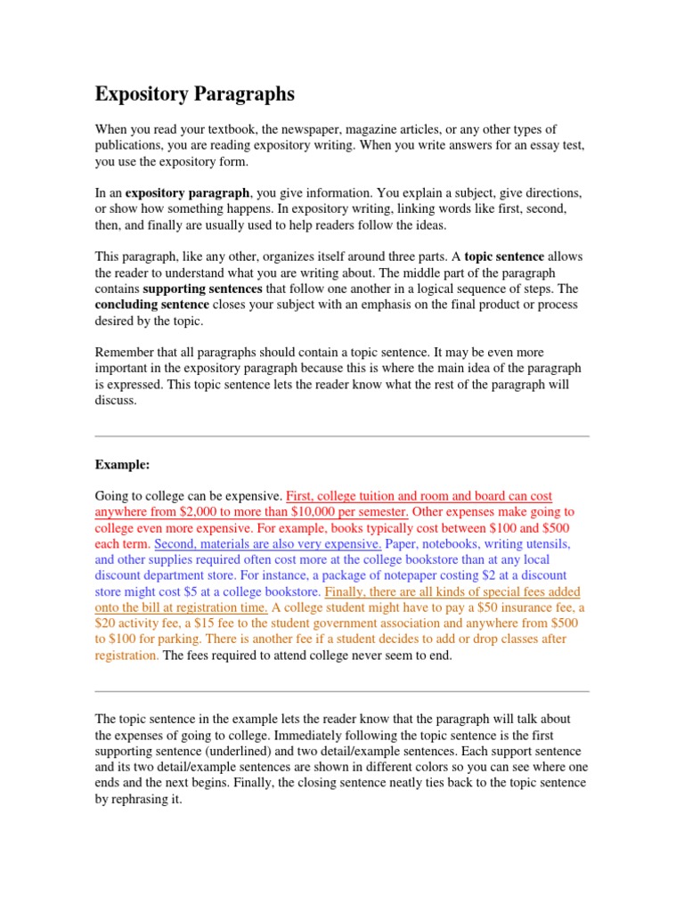expository essay about paragraph