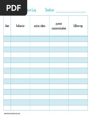 Behavior Documentation Log Blue