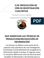 Tecnicas en Investigación Cualitativa