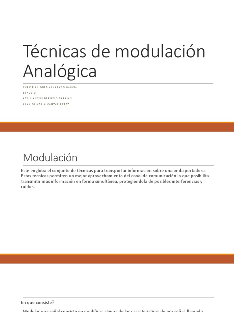 Técnicas de modulación analógica AM, FM y sus aplicaciones PDF