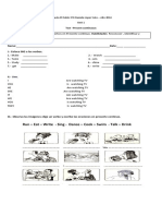 Present Continuous Test for Escuela El Roble 376