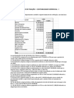 Exercício de Fixação - Contabilidade Gerencial I