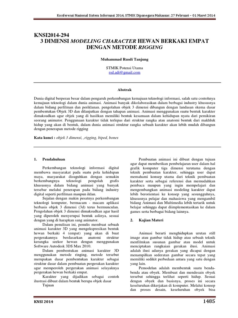 3 Dimensi Modeling Character Hewan Berkaki Empat Knsi 2014 Mhdrusdi