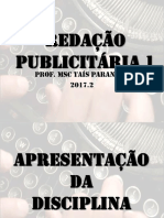 Redação Publicitária 1_Apresentação Da Cadeira