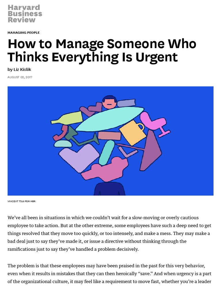 How To Manage Someone Who Thinks Everything Is Urgent Employment 