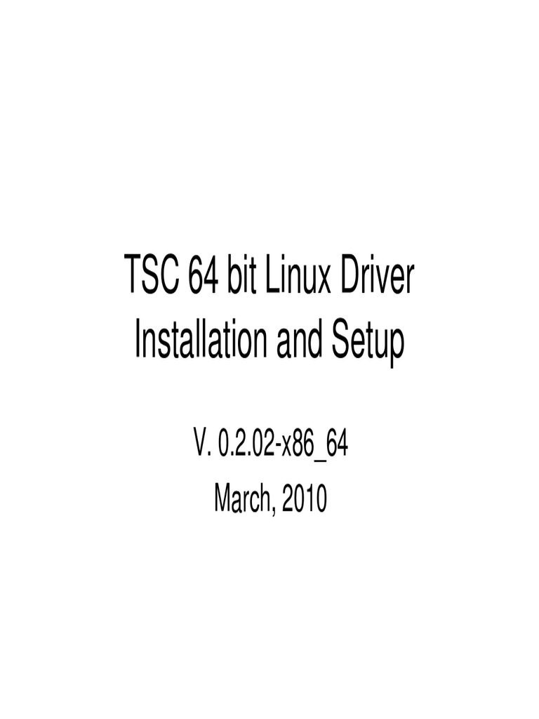 TSC 64 Bit Linux Driver Installation and Setup PDF