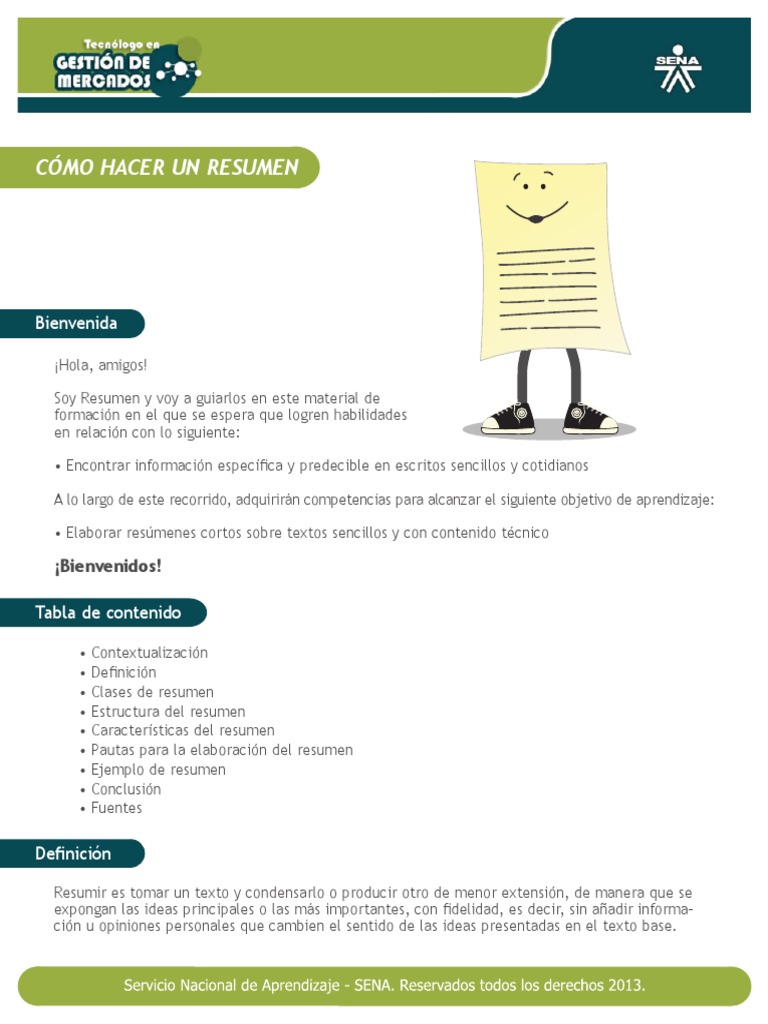 COMO HACER UN SUMMARY intelligence overview