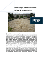 Chili Contaminado y Agua Potable Insuficiente Por Mal Uso de Recurso Hídrico