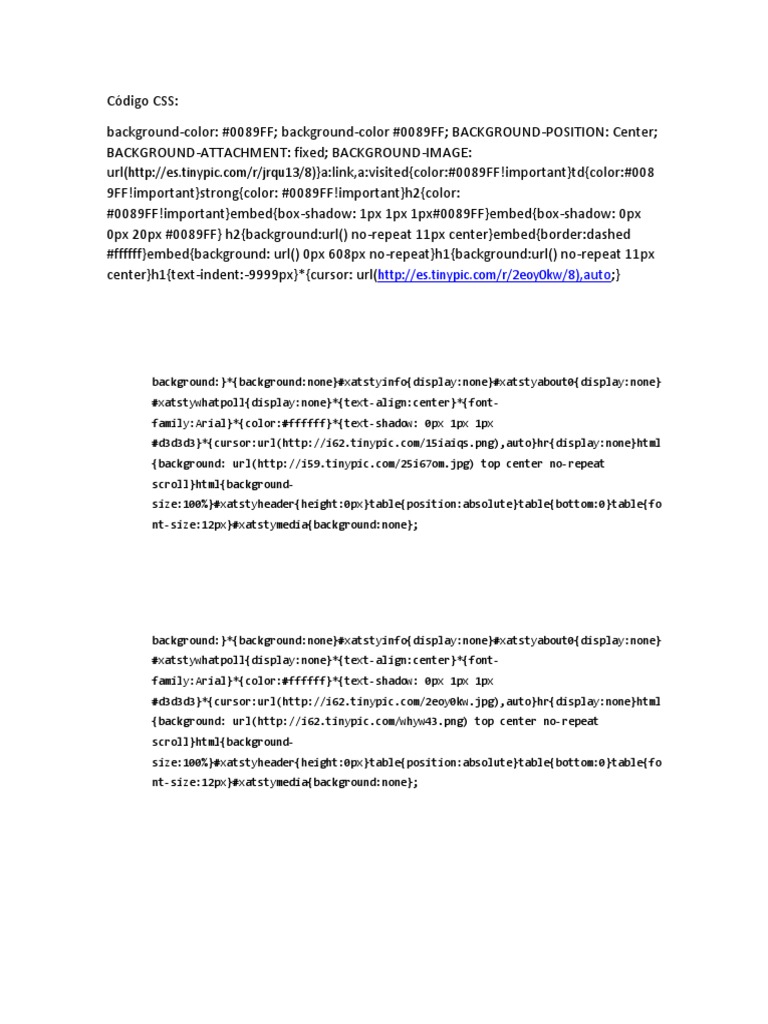 Código Css